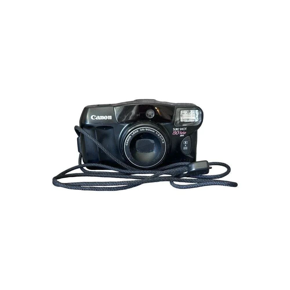 Canon Sure Shot 80 Tele 35mm Film Camera All In One AS IS